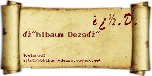 Öhlbaum Dezső névjegykártya